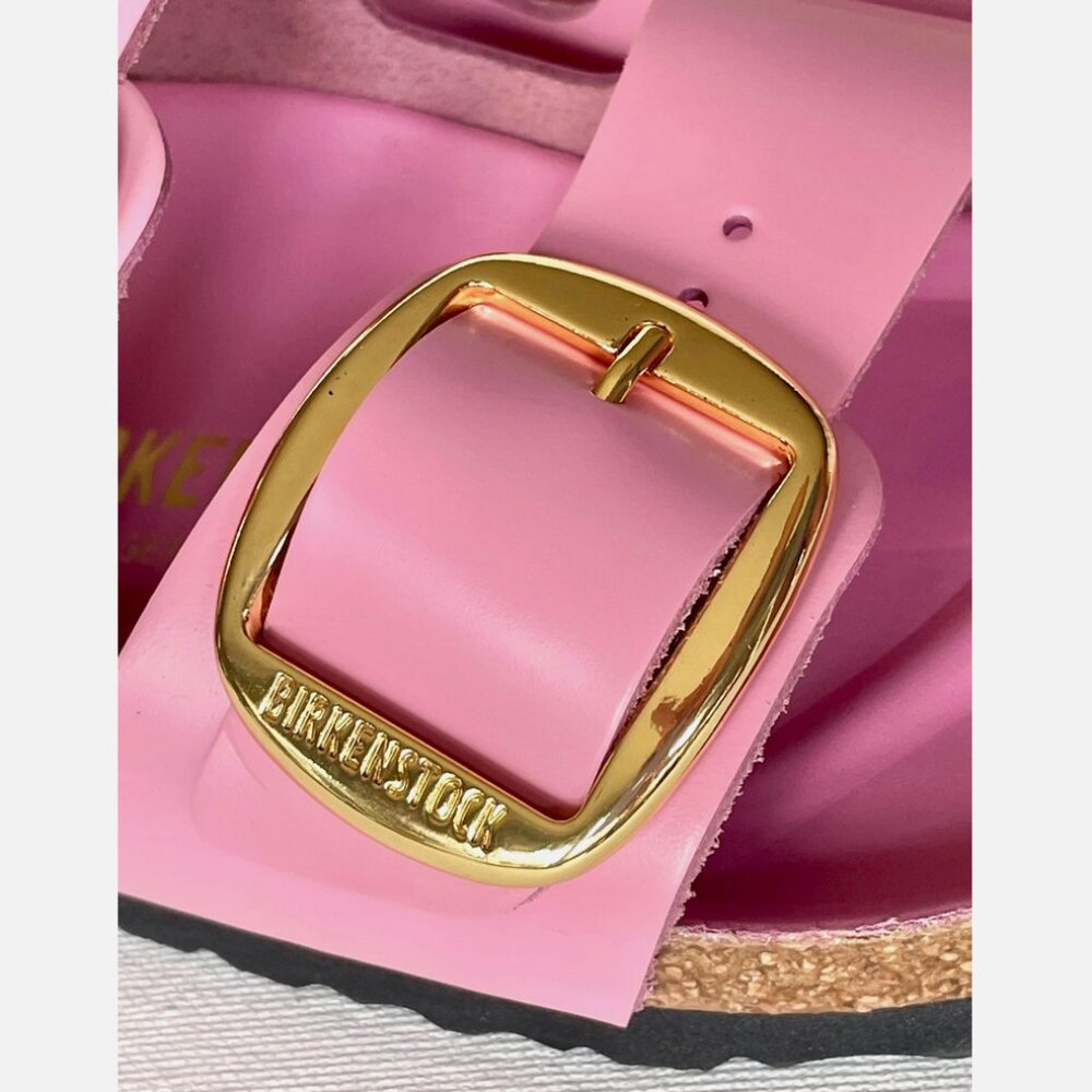 NEW! BIRKENSTOCKS ARIZONA BIG BUCKLE FONDANT PINK LEATHER SANDALS WOMENS 37 6 N - Picture 12 of 13